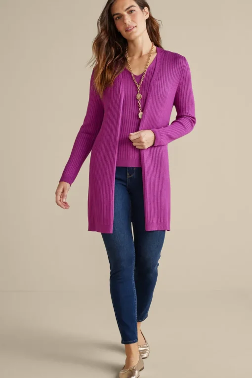 Soft Essential Ribbed Long Cardi