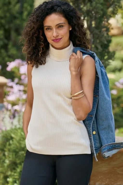 Soft Essential Ribbed Turtleneck Tank