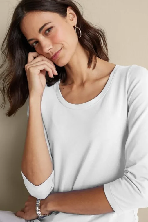 Soft Essential Supima 3/4 Sleeve Tee
