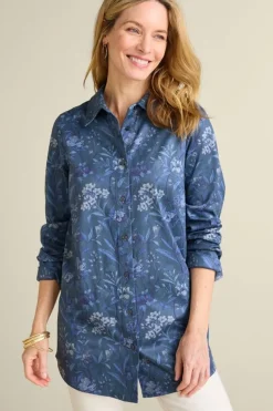 Stretch Faux Suede Boyfriend Tunic Shirt