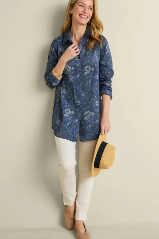 Stretch Faux Suede Boyfriend Tunic Shirt