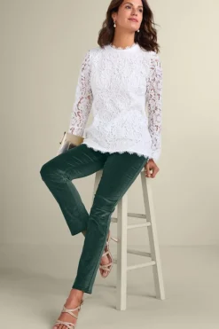 Sutton Velveteen Pull-On Slim Leg Pants