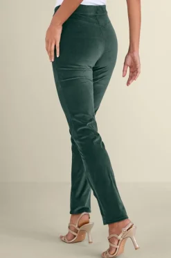 Sutton Velveteen Pull-On Slim Leg Pants