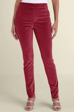 Sutton Velveteen Pull-On Slim Leg Pants