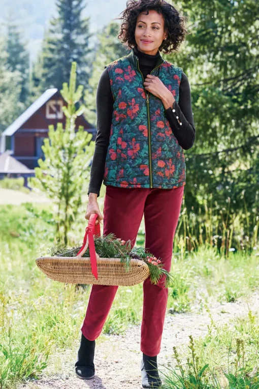 Sutton Velveteen Pull-On Slim Leg Pants