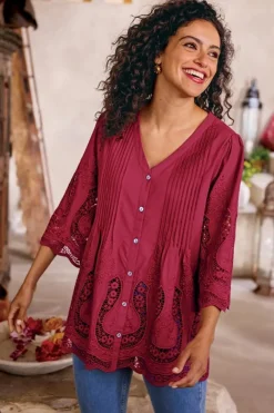 Trella Eyelet Top