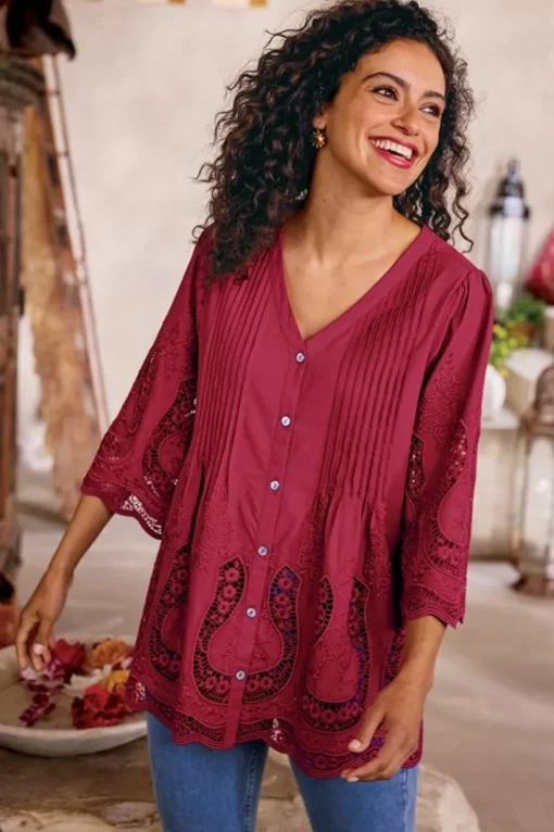 Trella Eyelet Top