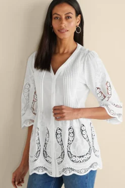 Trella Eyelet Top