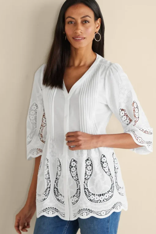 Trella Eyelet Top