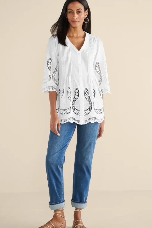 Trella Eyelet Top