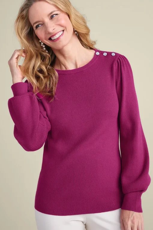 Tyla Button Shoulder Sweater