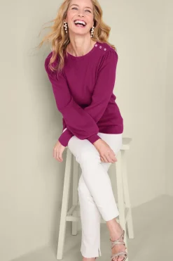 Tyla Button Shoulder Sweater