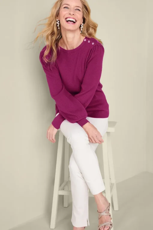 Tyla Button Shoulder Sweater
