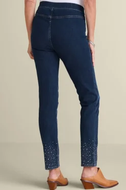 Ultimate Denim Crystal Pull-On Slim Leg Jeans