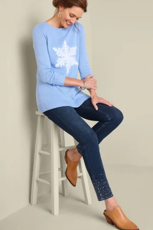 Ultimate Denim Crystal Pull-On Slim Leg Jeans