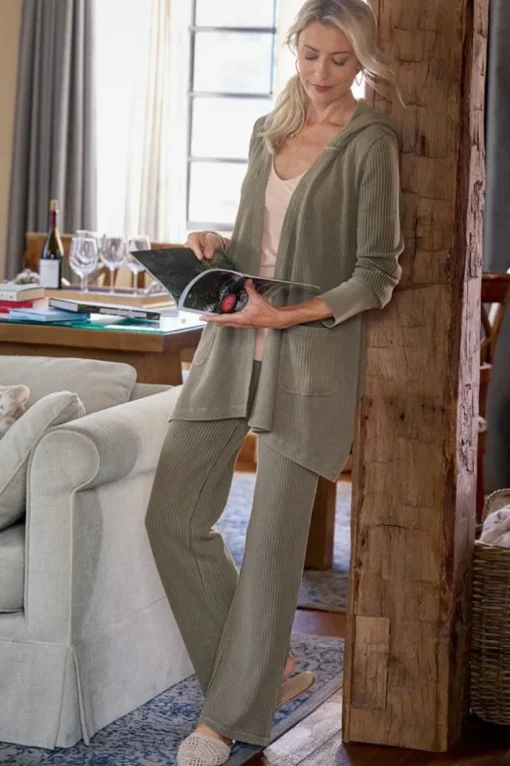 Vala Waffle Pull-On Pants