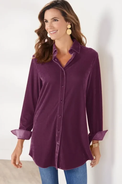 Velvet Boyfriend Tunic Shirt