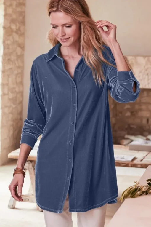 Velvet Boyfriend Tunic Shirt