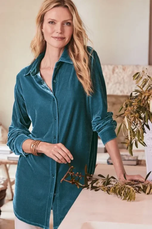 Velvet Boyfriend Tunic Shirt