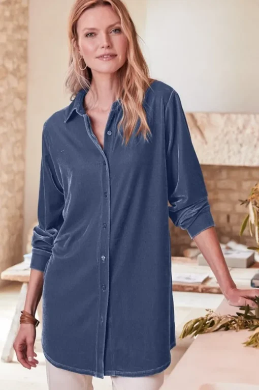 Velvet Boyfriend Tunic Shirt