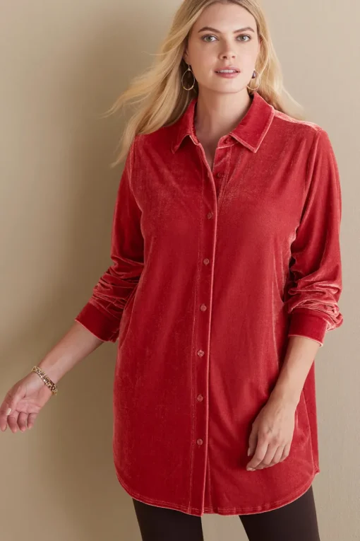 Velvet Boyfriend Tunic Shirt