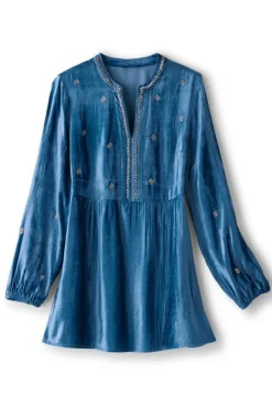 Verna Embellished Velvet Tunic