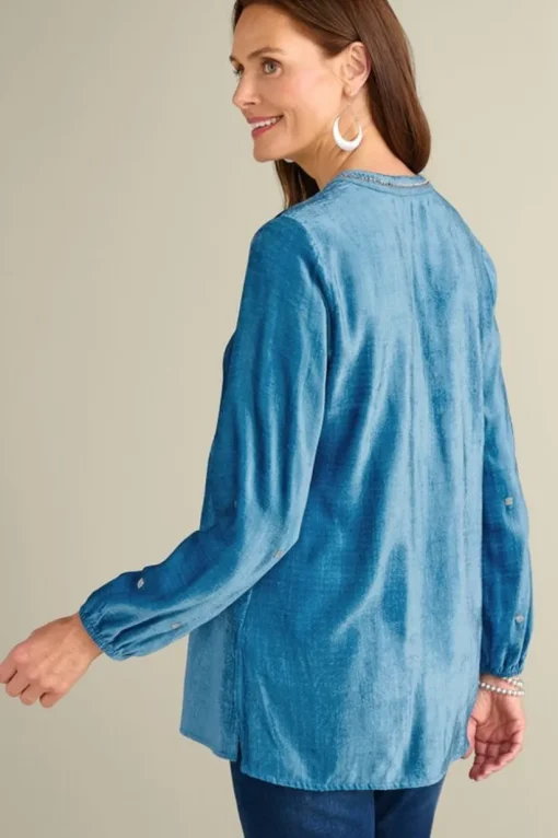 Verna Embellished Velvet Tunic