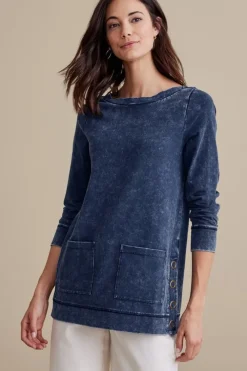 Washed Make It Snappy Pullover