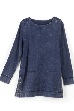 Washed Make It Snappy Pullover