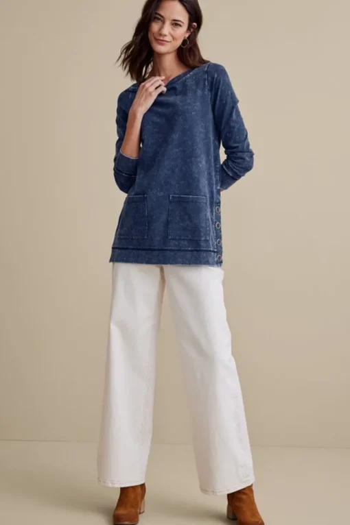 Washed Make It Snappy Pullover
