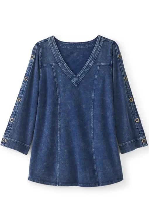 Wilma Washed Knit Denim Tunic