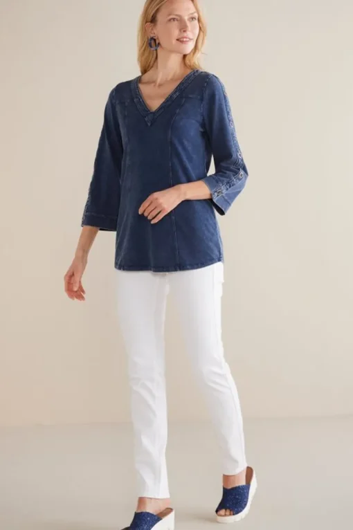 Wilma Washed Knit Denim Tunic