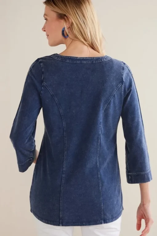 Wilma Washed Knit Denim Tunic