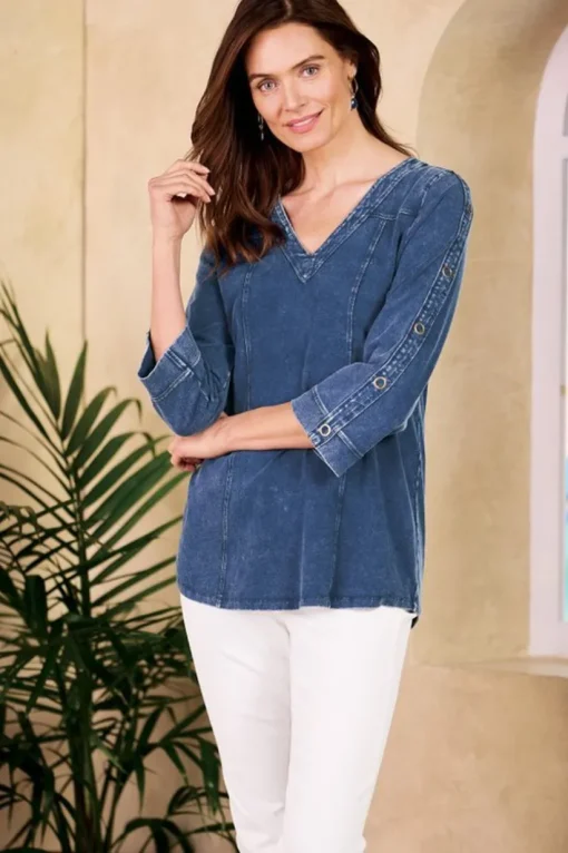 Wilma Washed Knit Denim Tunic