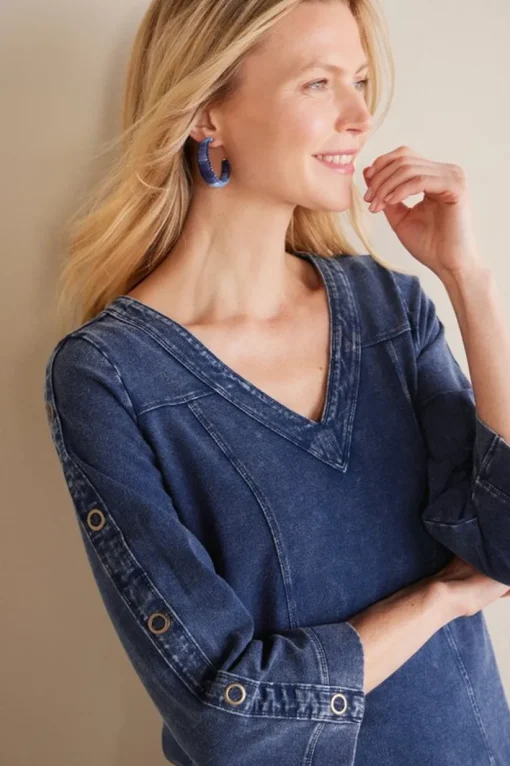 Wilma Washed Knit Denim Tunic